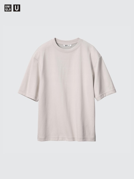AIRism COTTON OVERSIZED CREW NECK HALF SLEEVE T-SHIRT