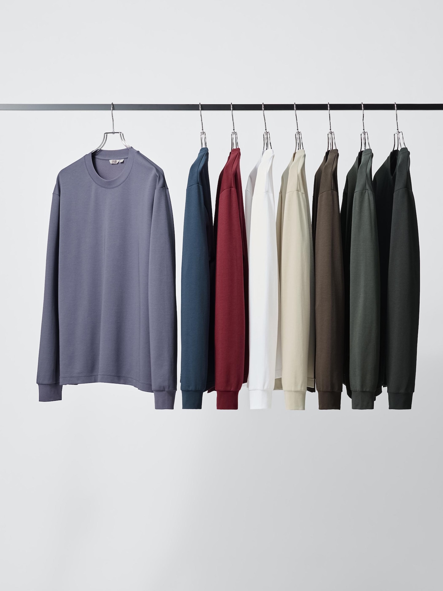 Футболка Uniqlo AIRism Cotton с длинным рукавом, цвет: Чёрный — фото 5