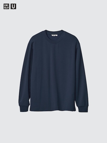 Uniqlo U AIRism Cotton Long Sleeve Crew Neck T-Shirt