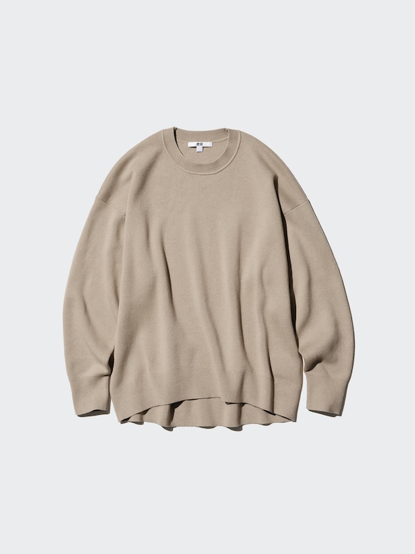 Smooth Cotton Relaxed Fit Crew Neck Jumper