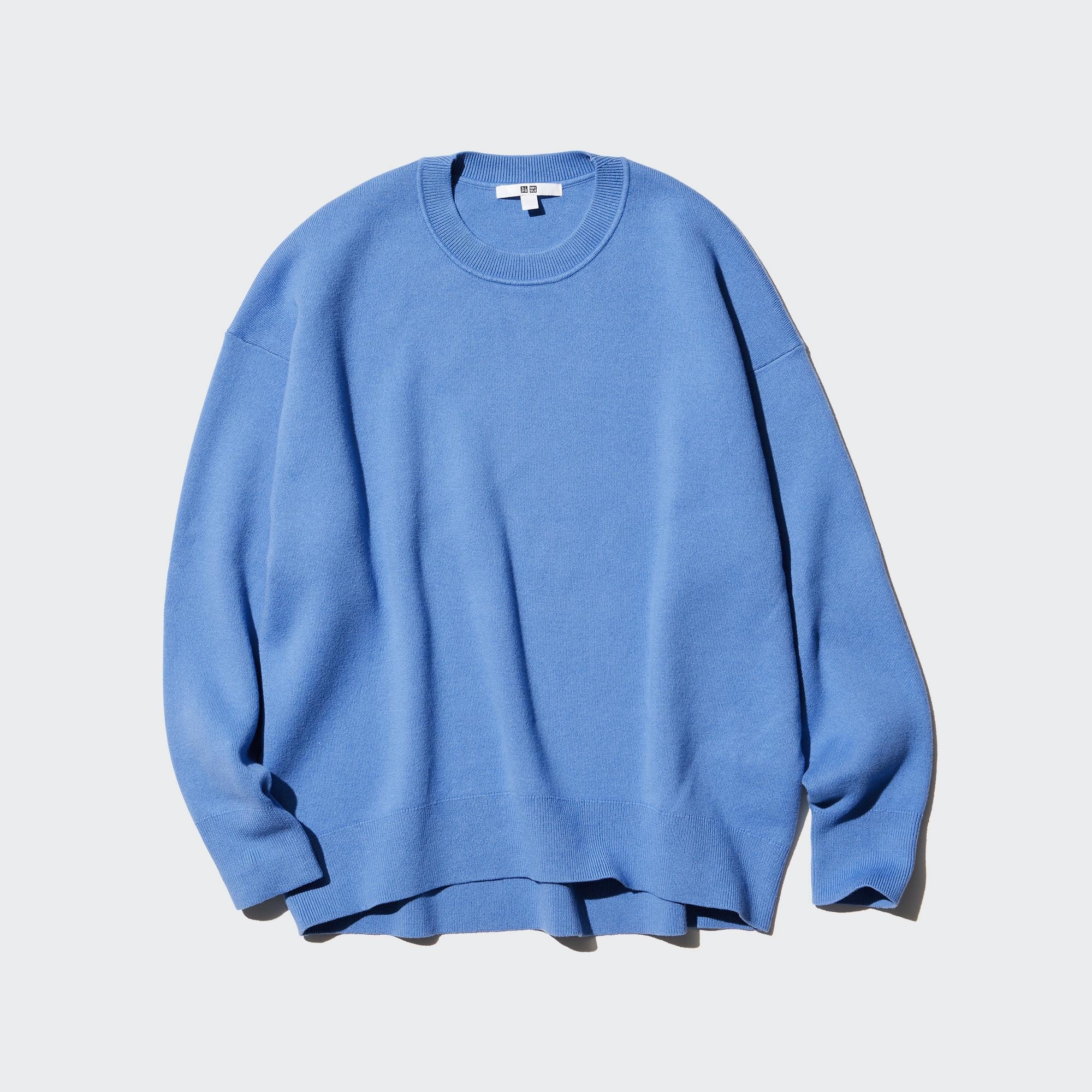 SMOOTH COTTON RELAXED CREW NECK SWEATER
