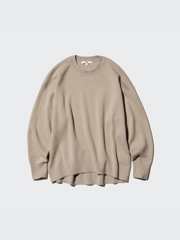 Smooth Cotton Relaxed Crew Neck Sweater