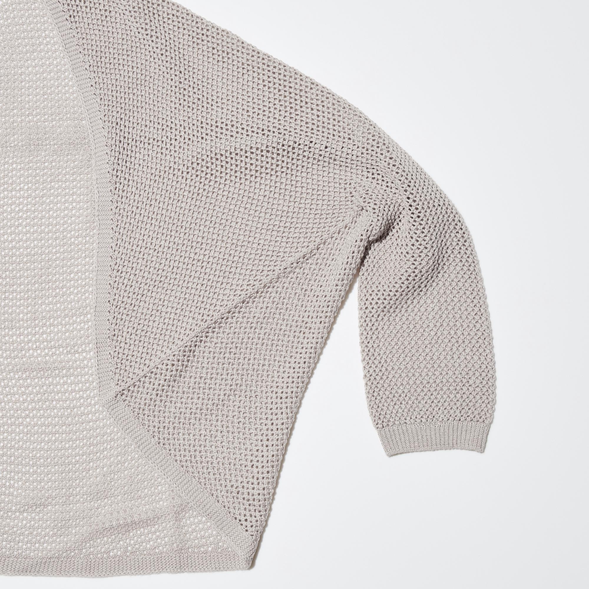 3D Knit Mesh Long-Sleeve Cardigan