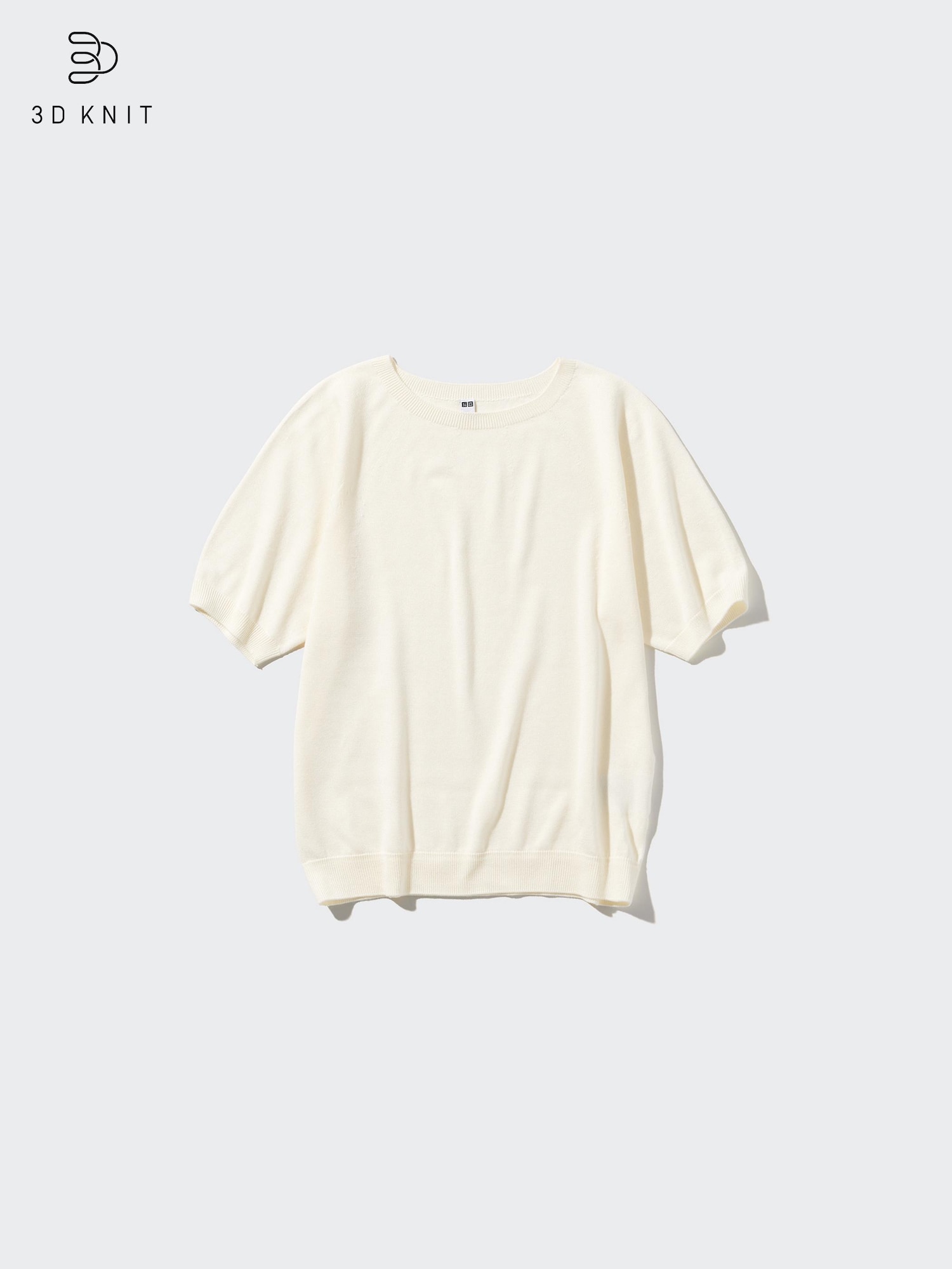 mare ♡Machine Washable Half Sleeve Knit WOMEN'S 3D KNIT WASHABLE HALF SLEEVE CREW NECK SWEATER