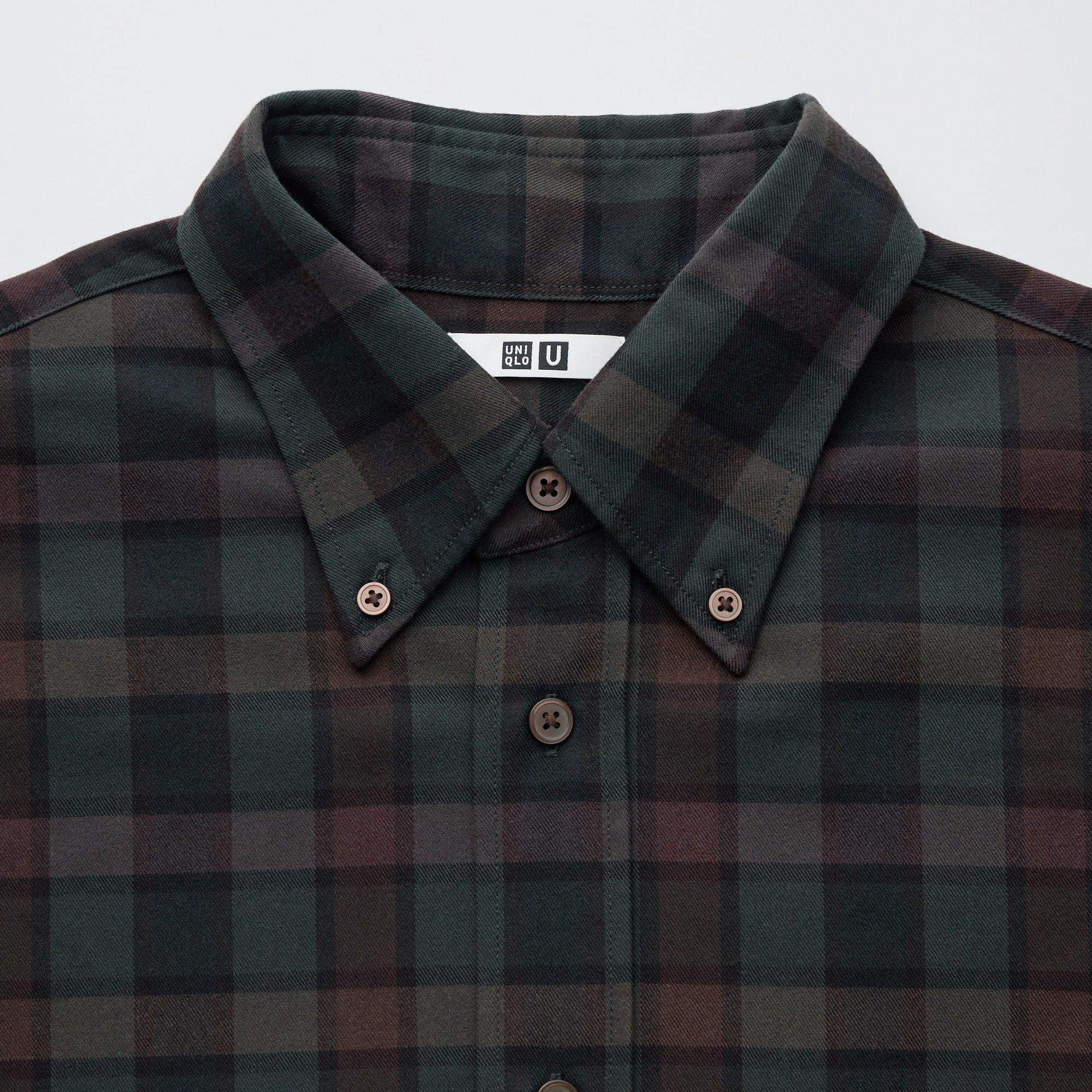 Twill Oversized Checked Long-Sleeve Shirt | UNIQLO US