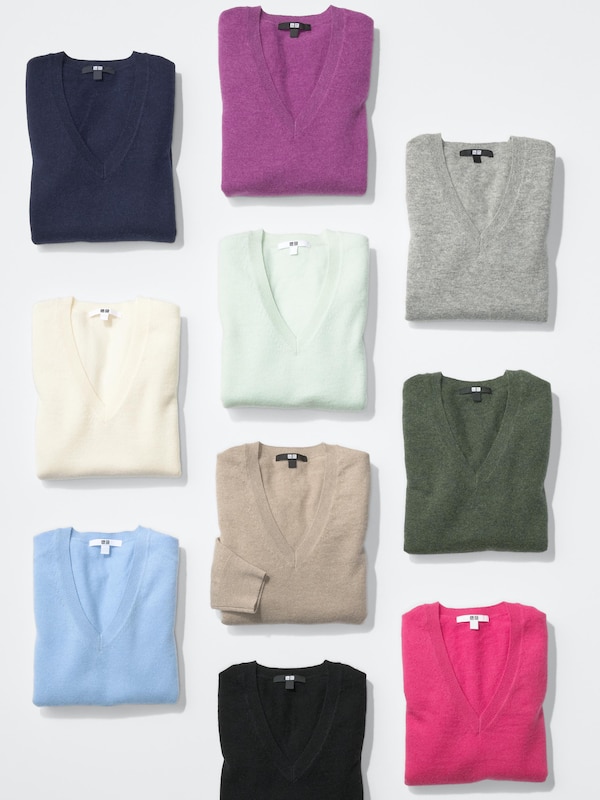 100% Cashmere V Neck Jumper