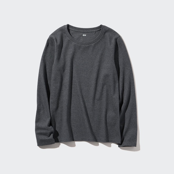 Smooth Stretch Cotton Crew Neck Long-Sleeve T-Shirt | UNIQLO US