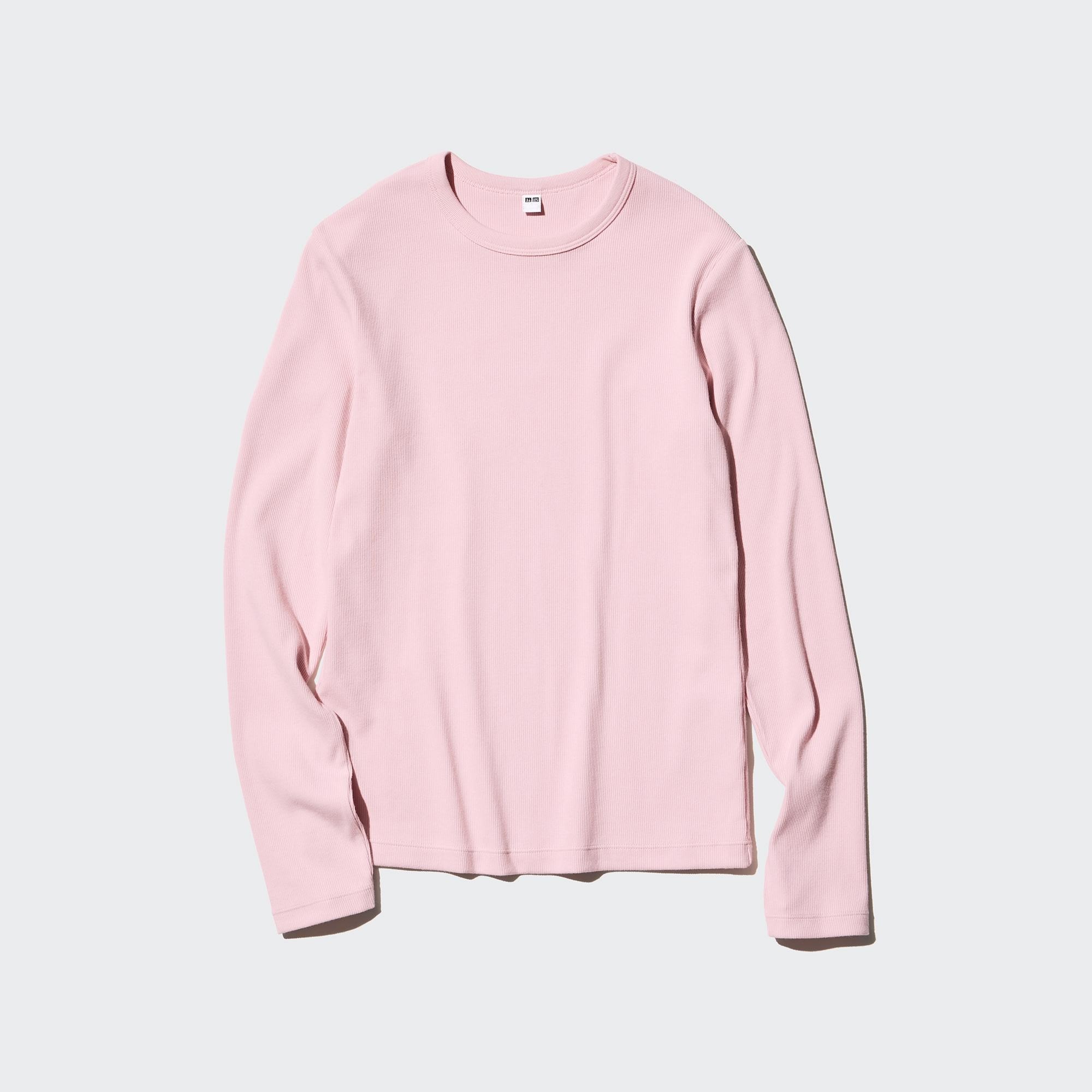 SOFT RIBBED CREW NECK LONG SLEEVE T-SHIRT