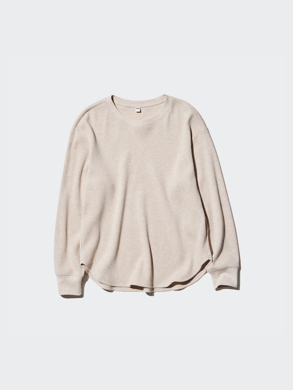 Waffle Crew Neck Long Sleeve T-Shirt