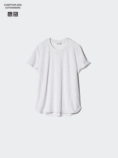 Uniqlo - T-Shirt 100% Lin - Gris Clair - Xxl