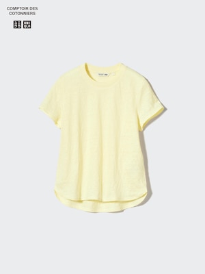 Linen Crew Neck Short-Sleeve T-Shirt