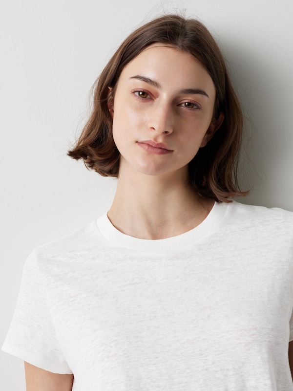 Linen Crew Neck Short-Sleeve T-Shirt | UNIQLO US