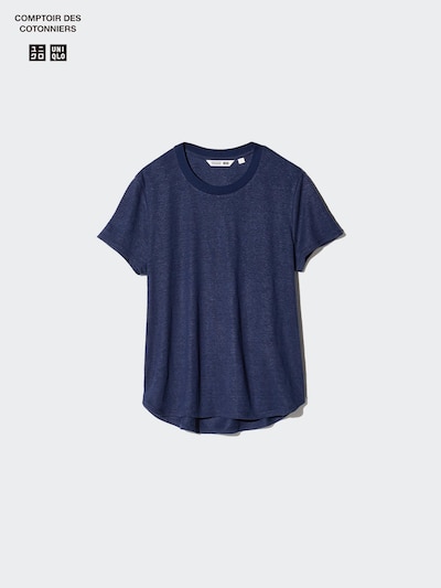 Linen Crew Neck Short-Sleeve T-Shirt