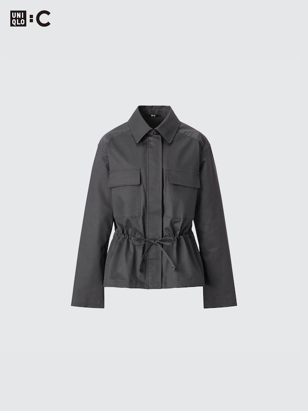 Cotton Blend Drawstring Jacket