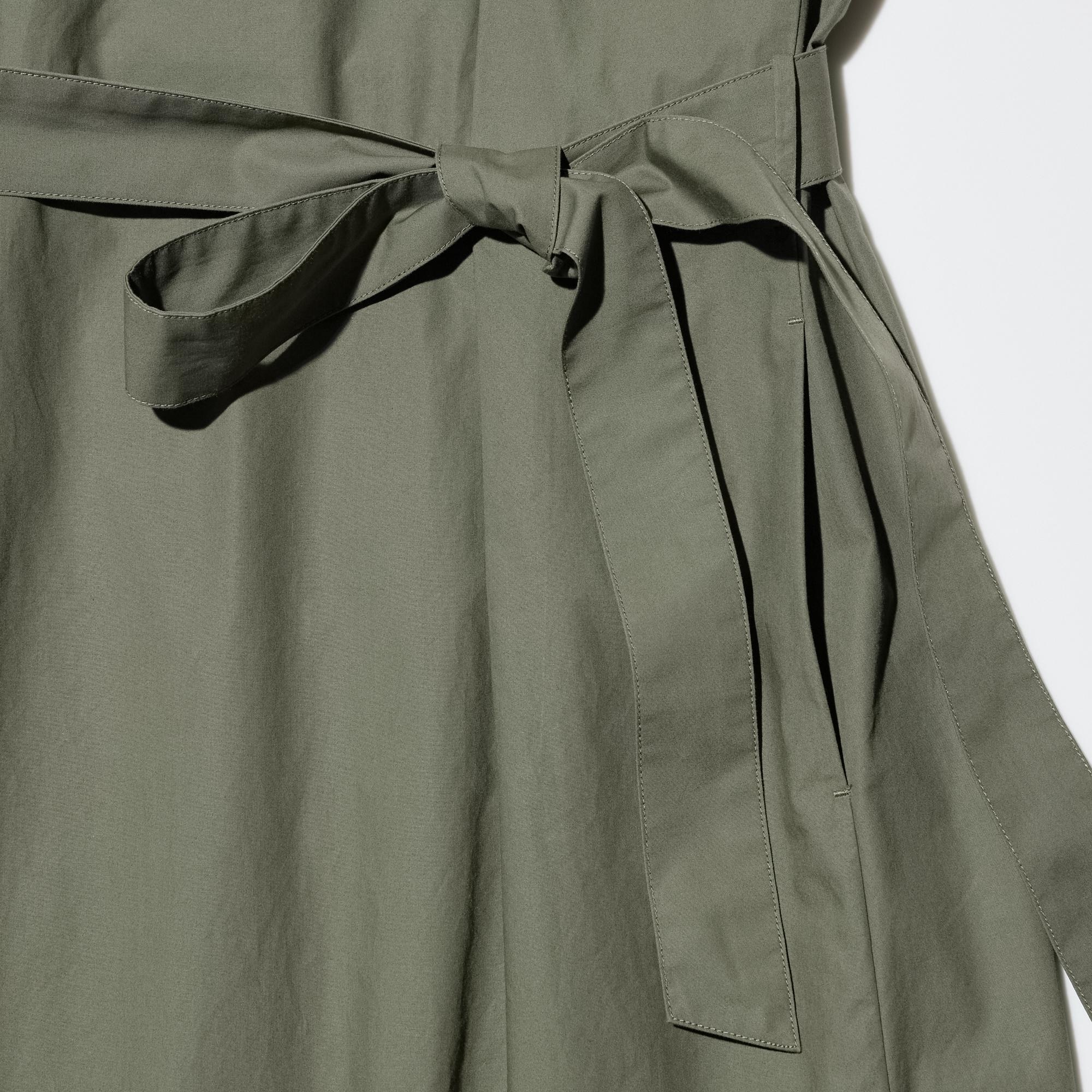 Cotton Belted Short-Sleeve Dress