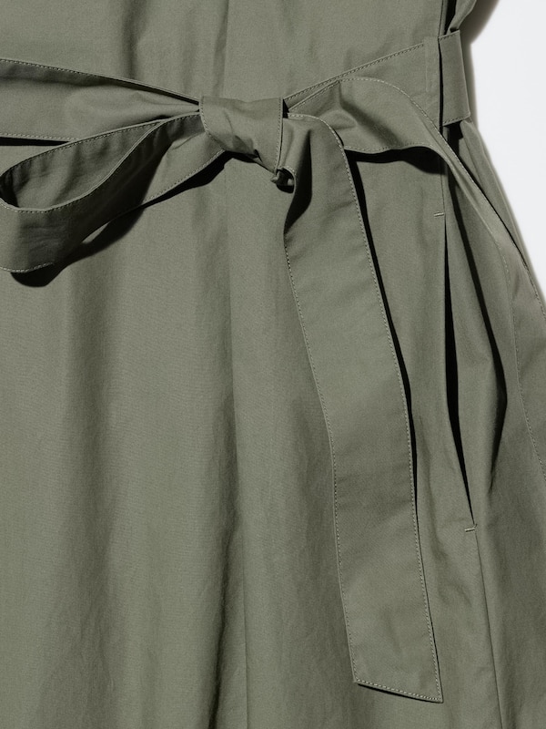 Cotton Belted Short-Sleeve Dress