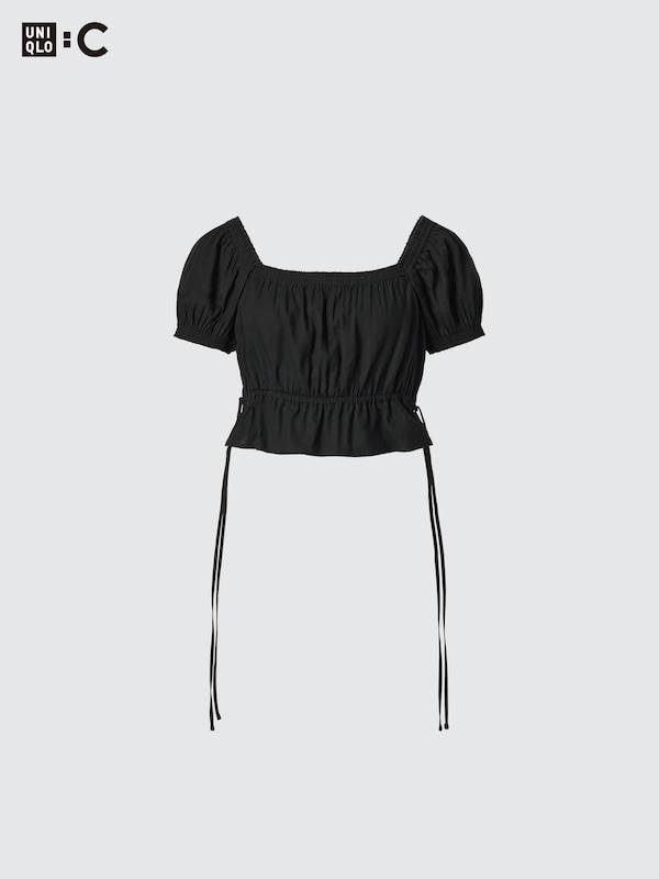 Top Corto Arricciato Maniche Corte