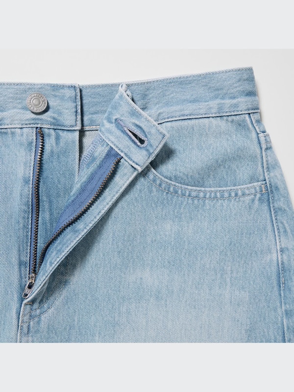 Denim Long Skirt (Raw Hem)