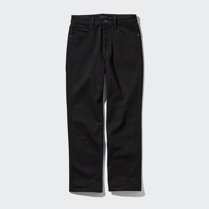 Uniqlo Algodón Vaquero Slim Fit Recto Tobillero - Negro - 22inch