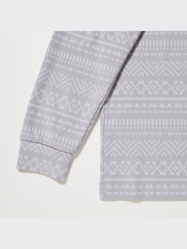 Smooth Fleece Printed Mock Neck Long-Sleeve T-Shirt