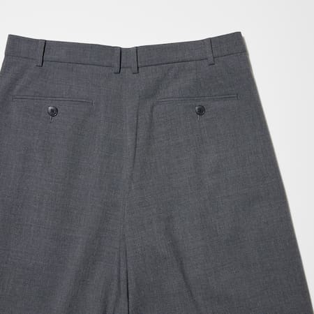 Pleated Wide Straight Leg Trousers | UNIQLO GB