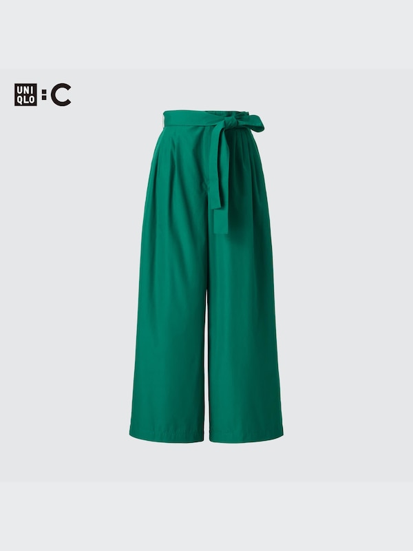 Belted Ankle Wide Pants