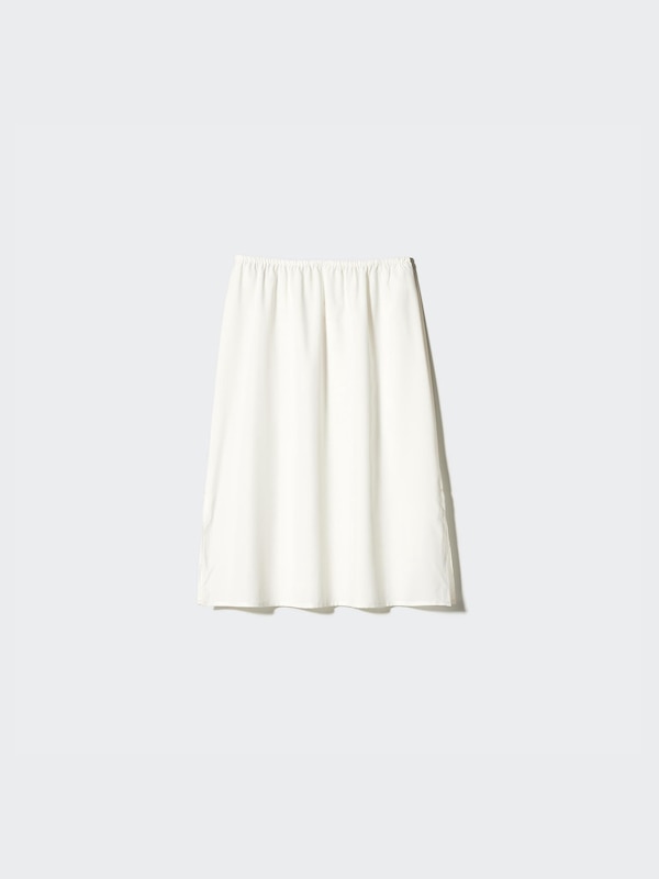 Linen Cotton Gather Checked Skirt