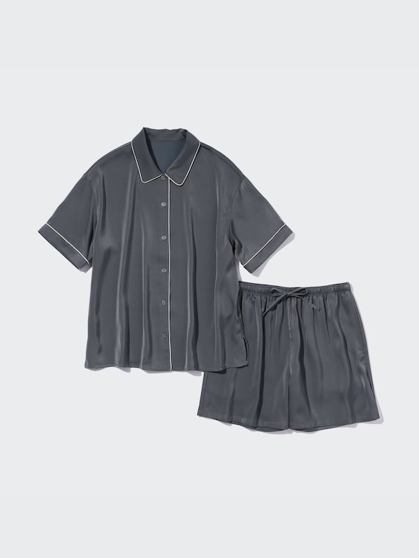 Satin Short-Sleeve Pajamas