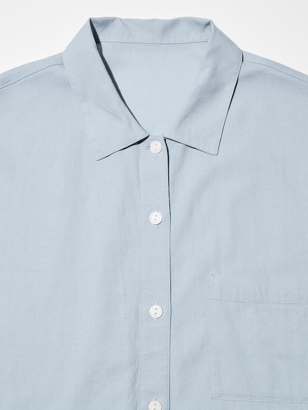 Linen Blend Short-Sleeve Pajamas