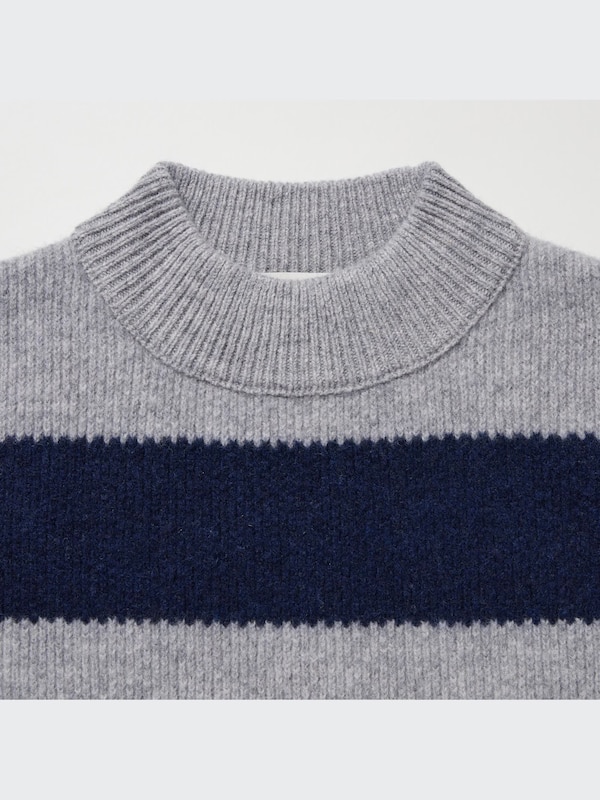 Gestreifter Premium Lammwolle Pullover