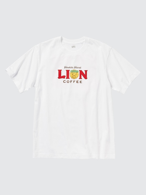 Мужская футболка Uniqlo The Brands Hawaiian Loco UT Graphic T-Shirt Lion Coffee, цвет: Белый