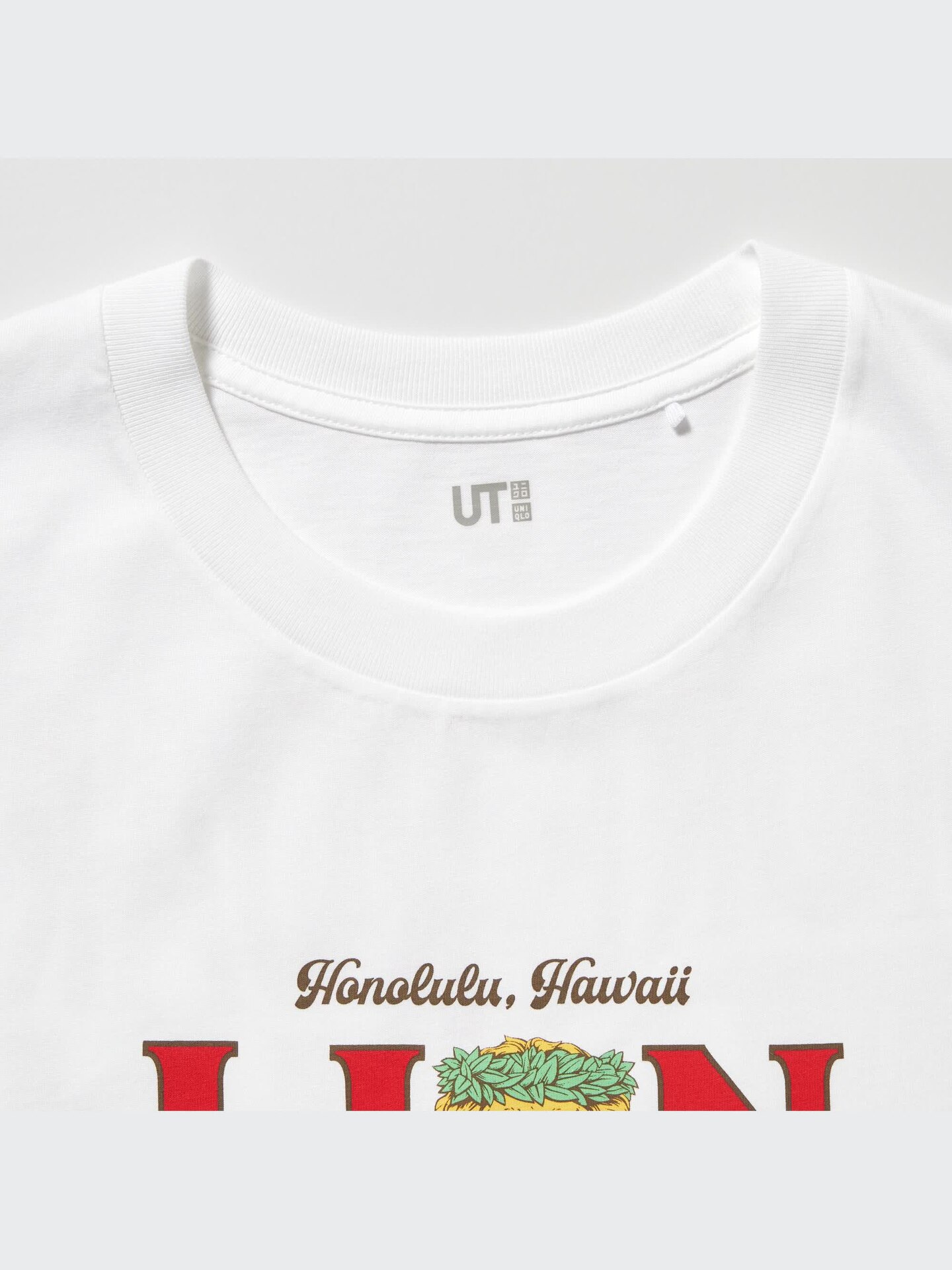 Мужская футболка Uniqlo The Brands Hawaiian Loco UT Graphic T-Shirt Lion Coffee, цвет: Белый — фото 3