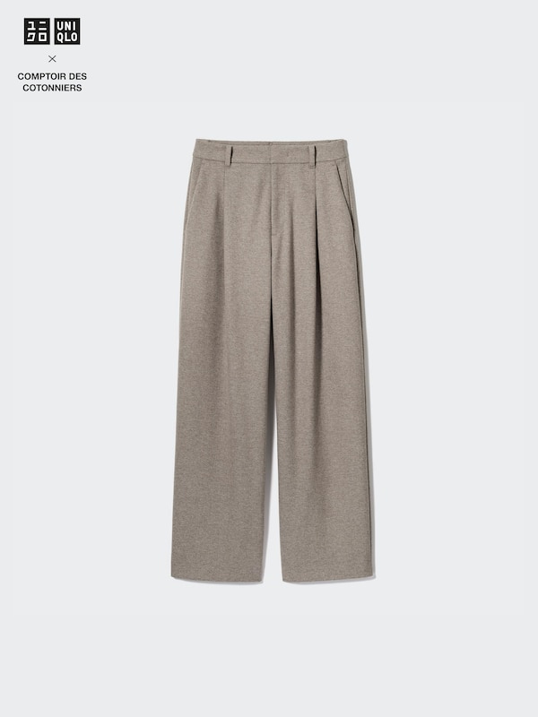 Pleated Wide Trousers (Brushed Jersey, Short)