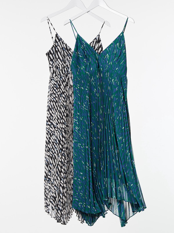 Pleated Camisole Printed Dress