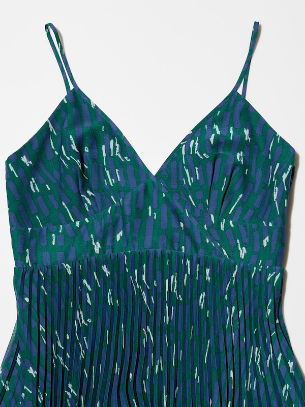 Pleated Camisole Printed Dress
