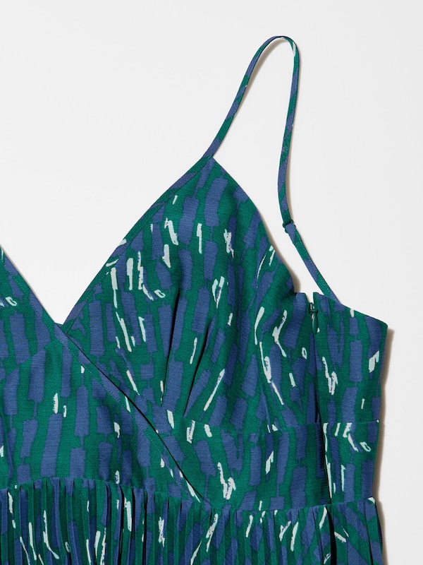 Pleated Camisole Printed Dress
