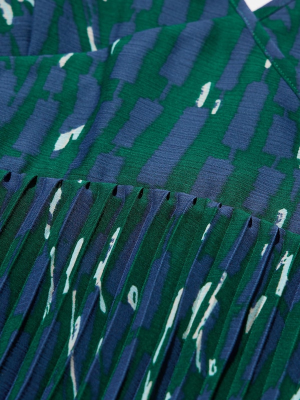 Pleated Camisole Printed Dress