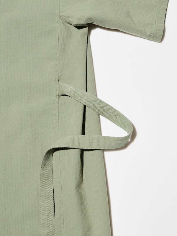 3Way Seersucker Short-Sleeve Dress