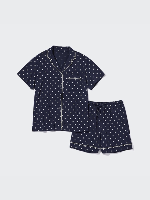 AIRism Cotton Printed Short-Sleeve Pajamas