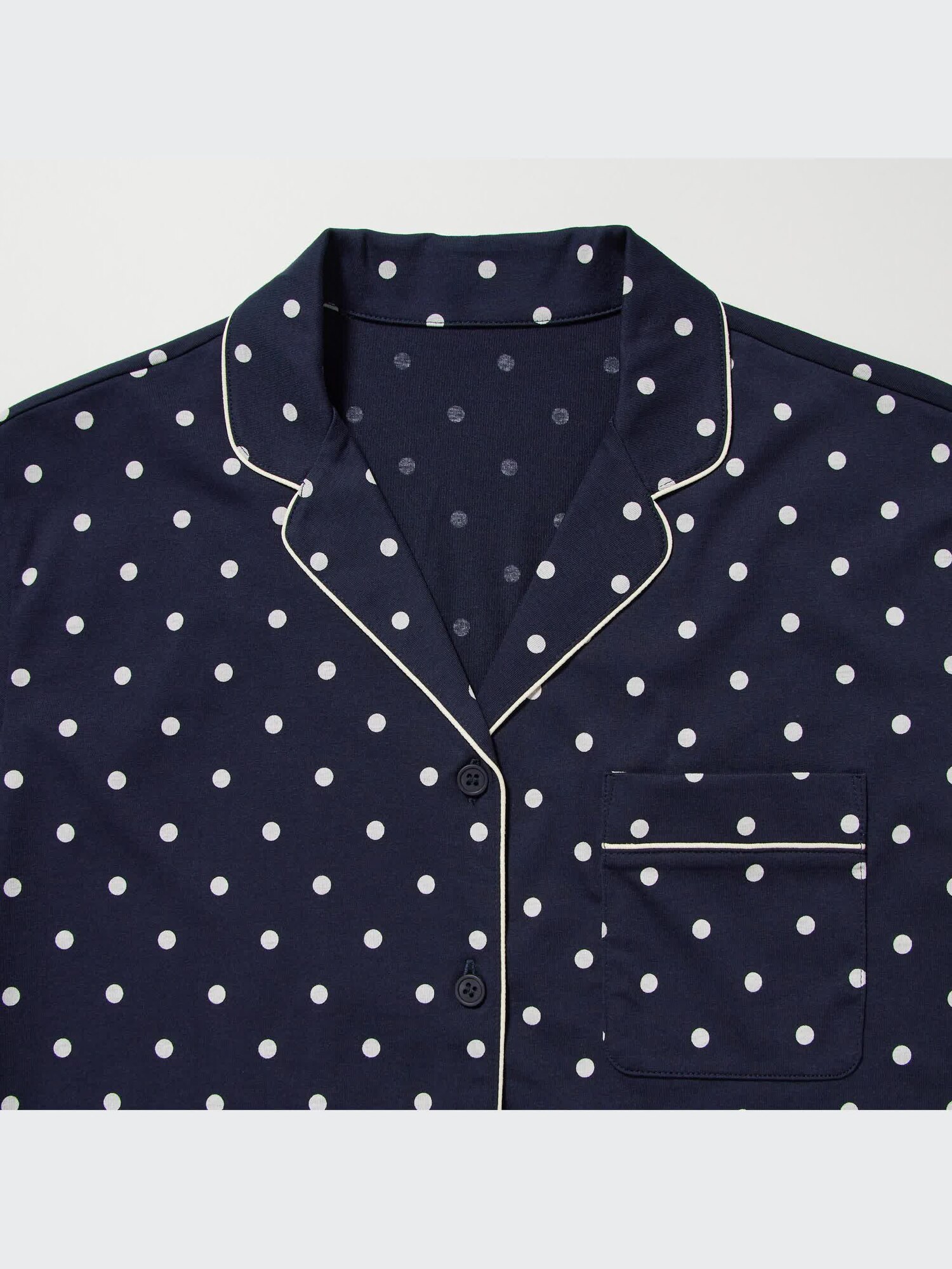 ★SPAO★ Mangled Bear Mangled Short Sleeve Pajamas NAVY SPPP Shanghai Story Notched Collar Cotton Bear Print Short Sleeve