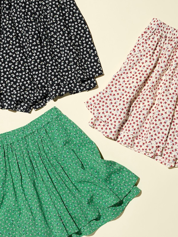 Rayon Flower Mini Skort
