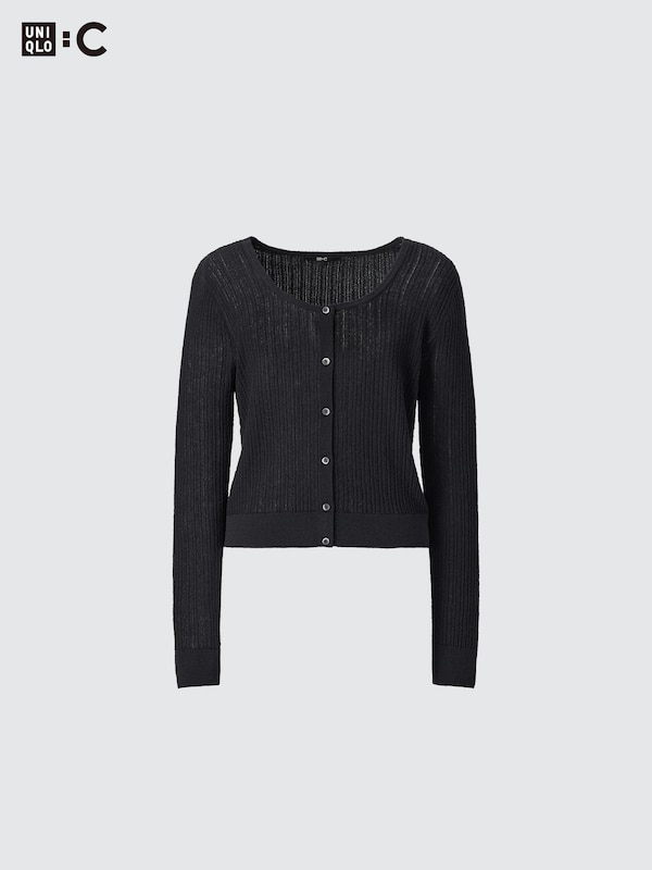 Lace Round Neck Long-Sleeve Short Cardigan