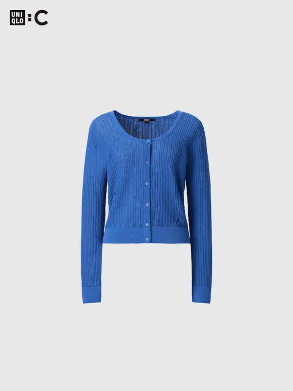 Lace Round Neck Long-Sleeve Short Cardigan