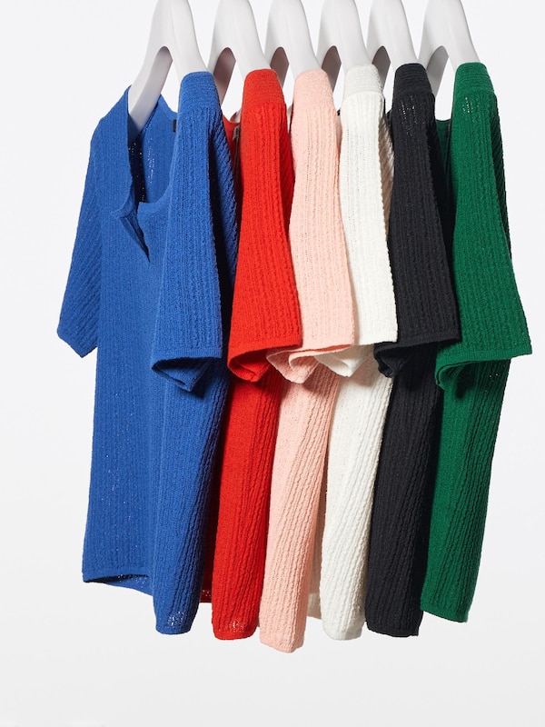 Lace Key Neck Short Jumper (Half Sleeve)