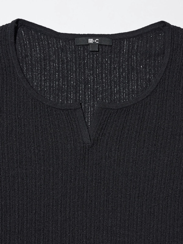 Lace Key Neck Short Jumper (Half Sleeve)