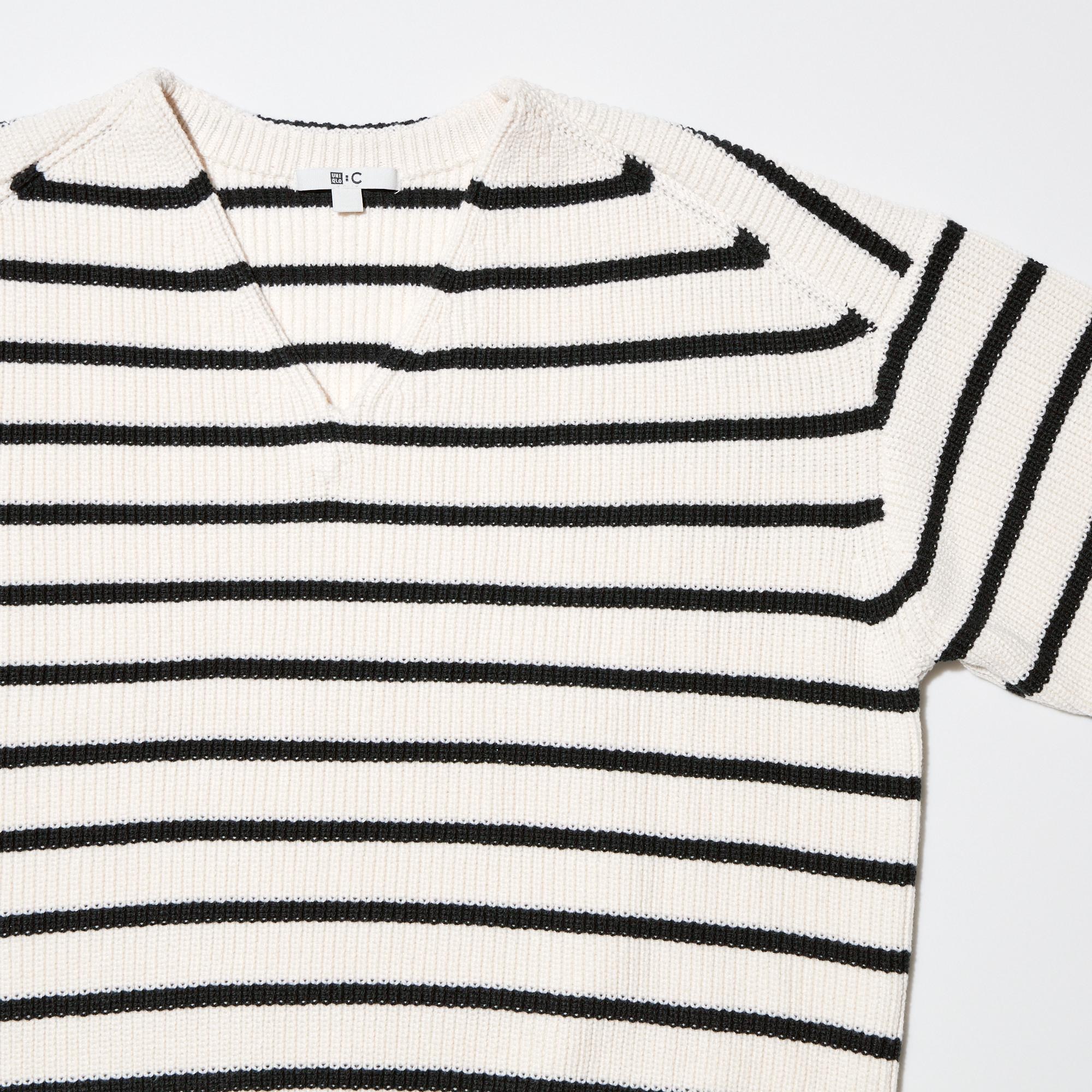 Striped V Neck Short Jumper UNIQLO GB