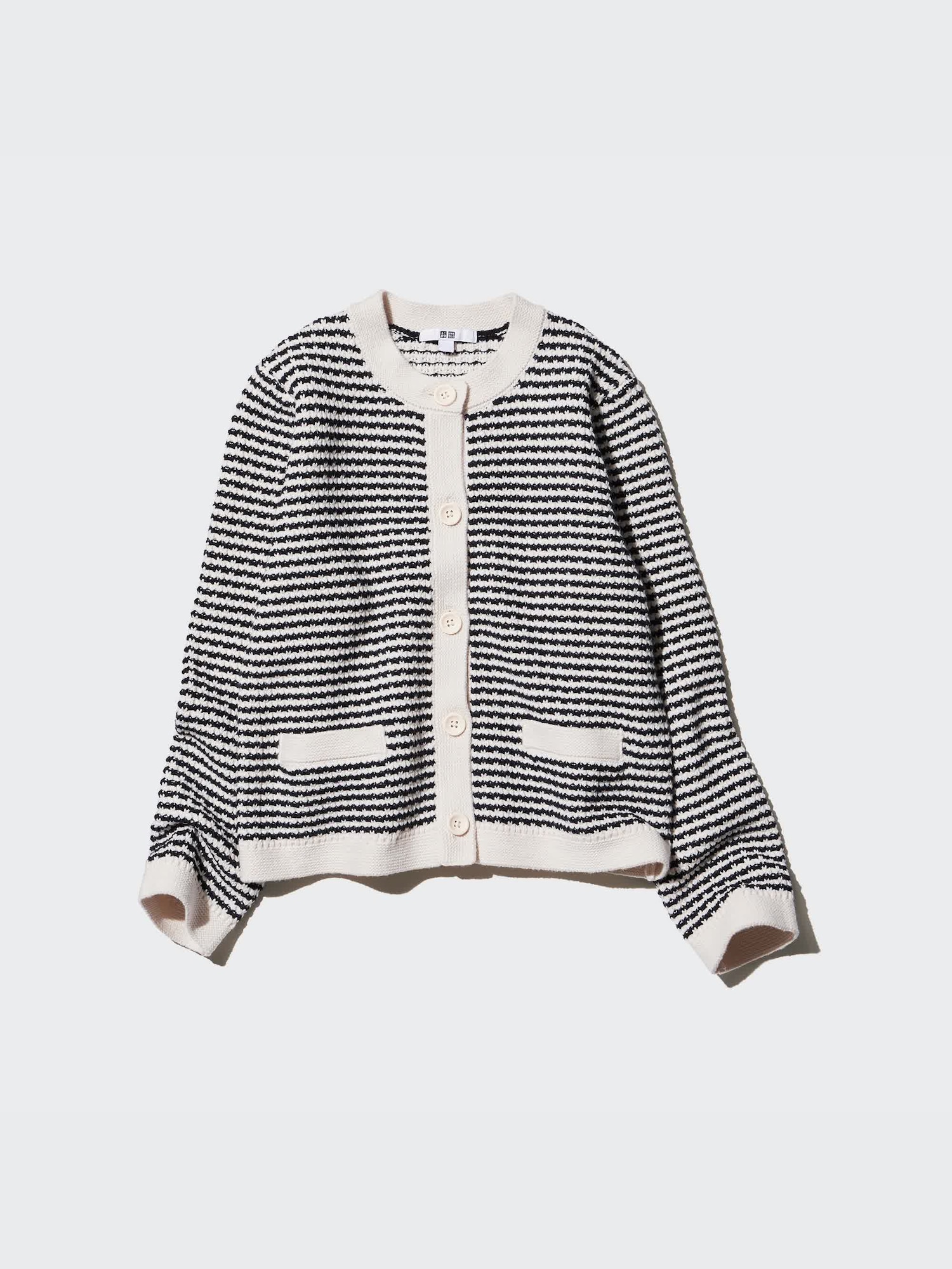 Knitted Short Jacket | Striped - thumbnail 3