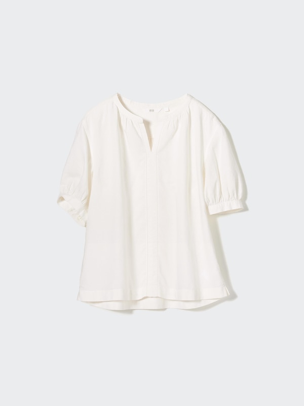 LINEN BLEND VOLUME SHORT SLEEVE SHIRT