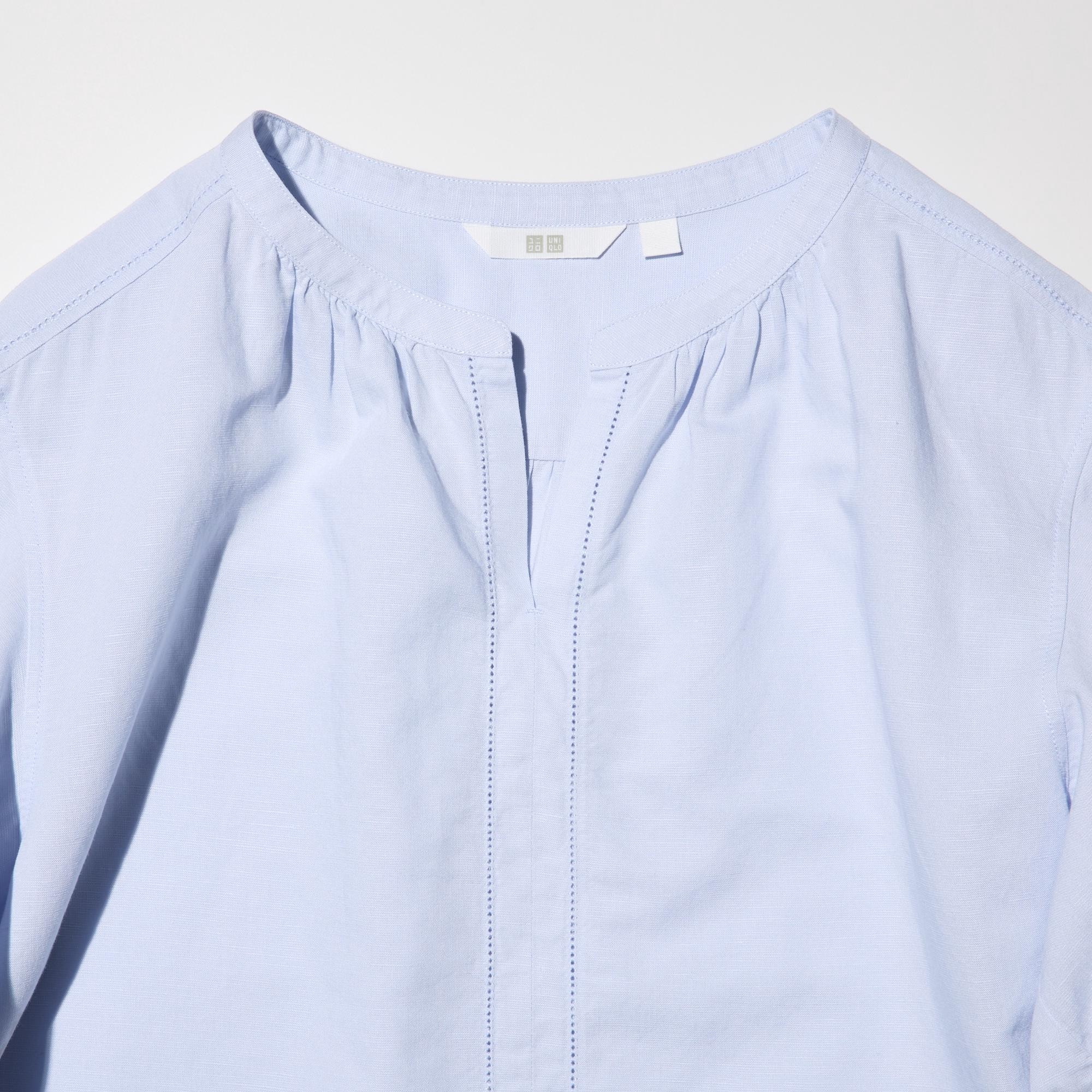 Linen Blend Volume Short-Sleeve Shirt