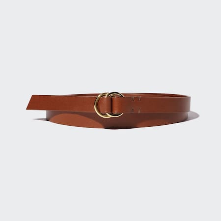 Double Ring Narrow Leather Belt